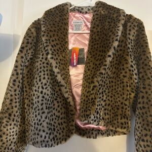 Faux fur cheetah print jacket